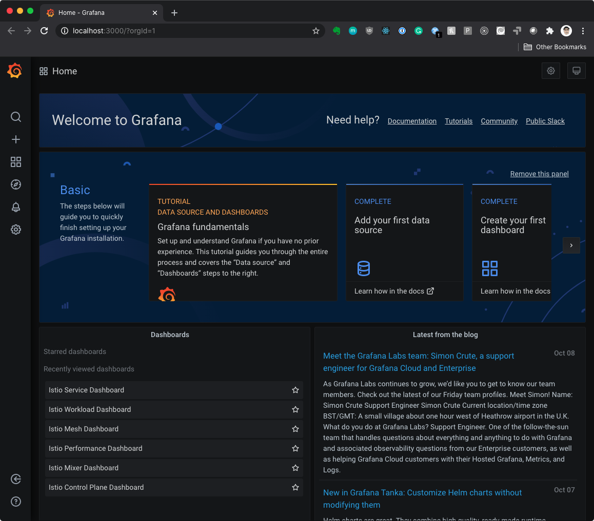 Grafana Homepage